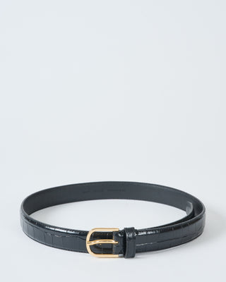slim croco-embossed trouser belt