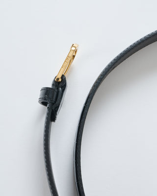 slim croco-embossed trouser belt