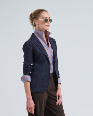 slim long knitted jacket