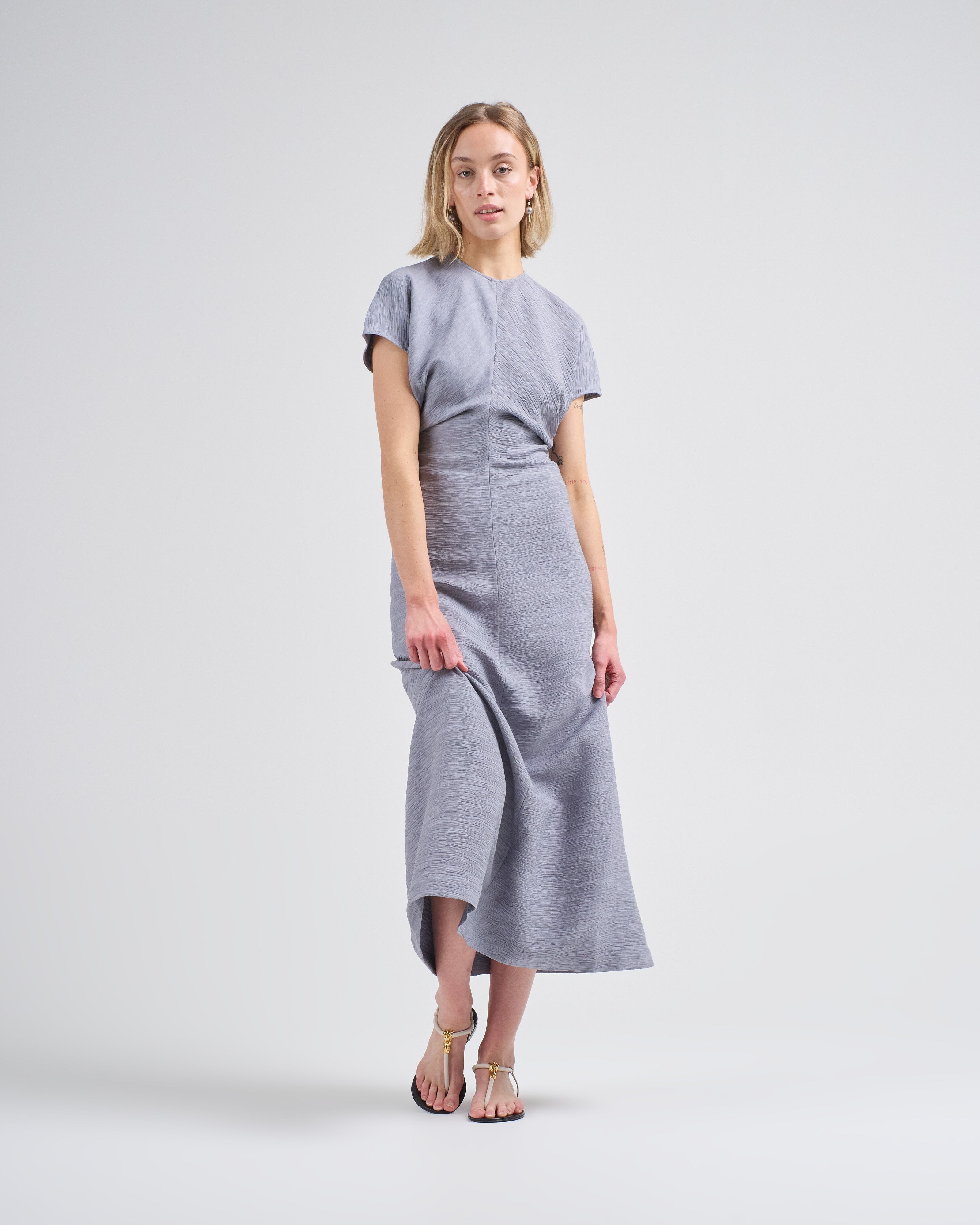 crinkled slouch waist midi dress Toteme