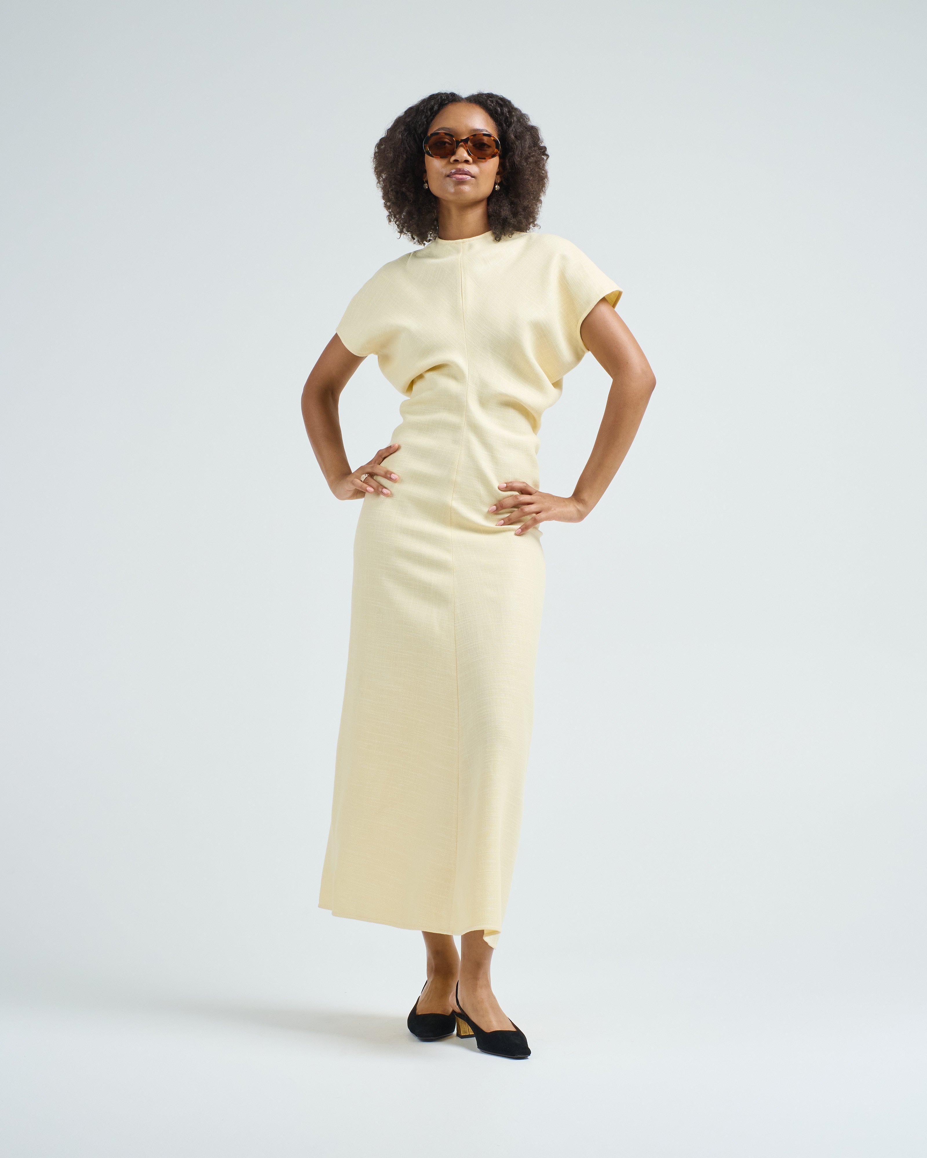 Toteme Slouch Waist Dress Straw Toteme Slouch Waist Dress Straw