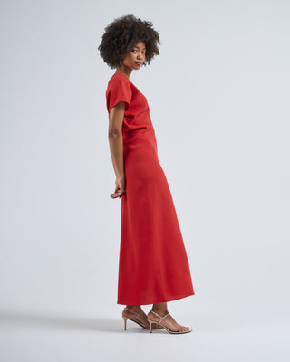 slouch waist wool dress