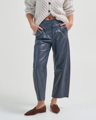 leather slouchy bf trouser