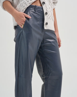 leather slouchy bf trouser