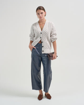 leather slouchy bf trouser