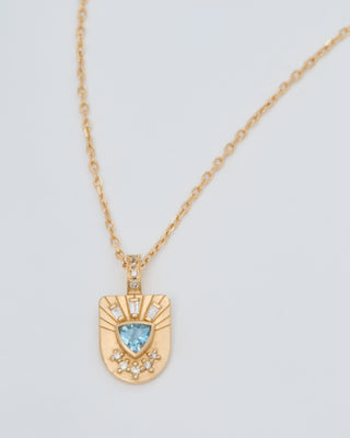 small aquamarine plate neckalce