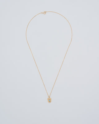 small aquamarine plate neckalce