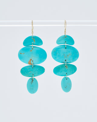 small oval totem turquoise earrings