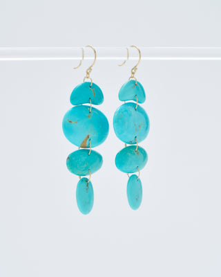 small oval totem turquoise earrings