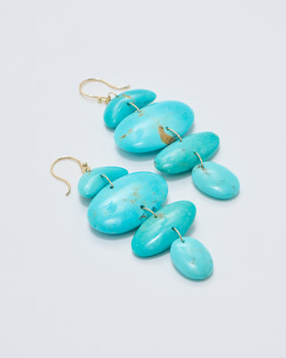 small oval totem turquoise earrings