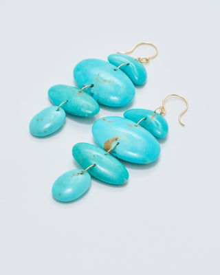 small oval totem turquoise earrings