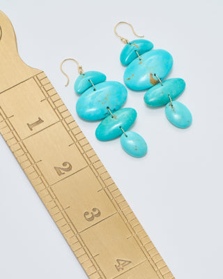 small oval totem turquoise earrings