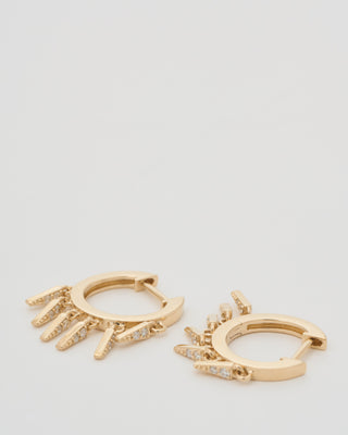 small pave fringe huggie hoops