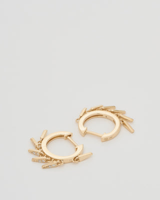 small pave fringe huggie hoops
