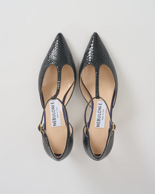 snake heel with t-strap