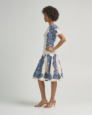 fitted knit dress Ulla Johnson Sofie Jacquard Knit Dress Lapis