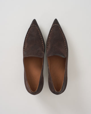 reversed leather kitten heel