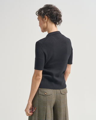 split collar polo sweater