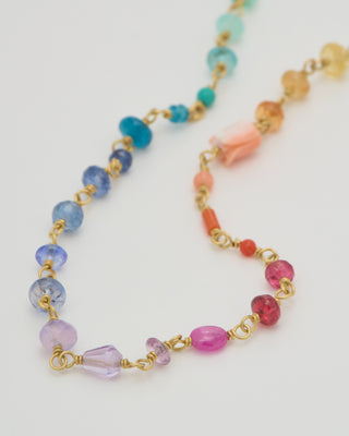 spun sugar rainbow multi small stone necklace