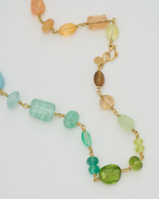 spun sugar rainbow multi stone necklace