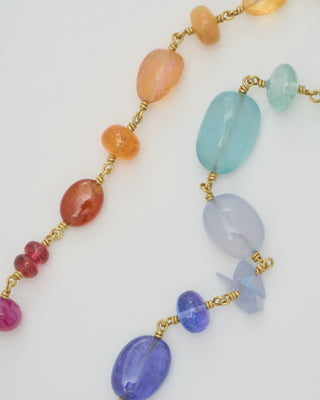 spun sugar rainbow multi stone necklace