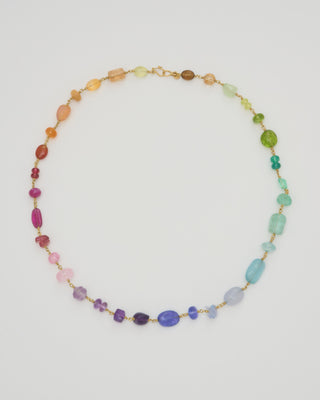 spun sugar rainbow multi stone necklace