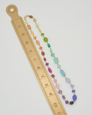 spun sugar rainbow multi stone necklace