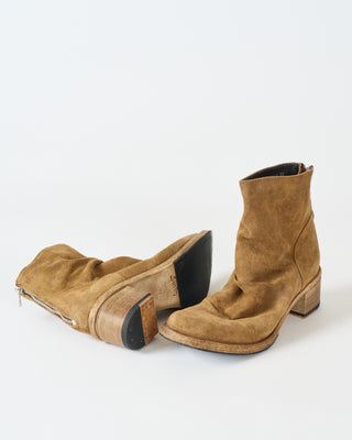 square toe block heel back zipper