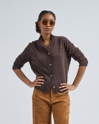 stand collar cardigan
