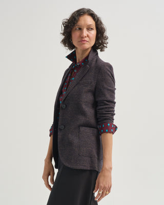 stand up collar blazer patterned moleskin