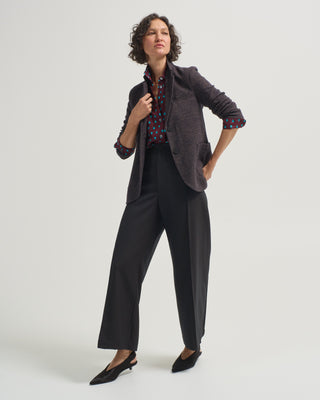 stand up collar blazer patterned moleskin