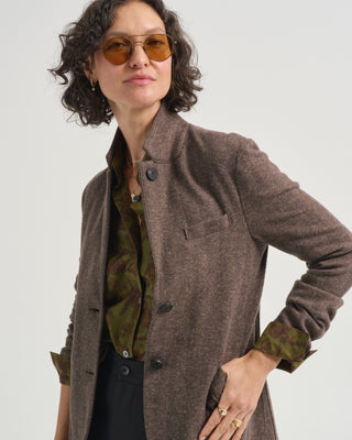 stand up collar blazer patterned moleskin