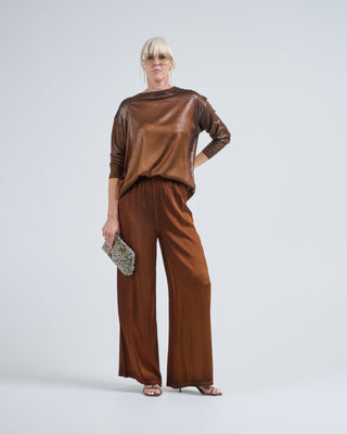 star dust effect round neck pullover with silk in front