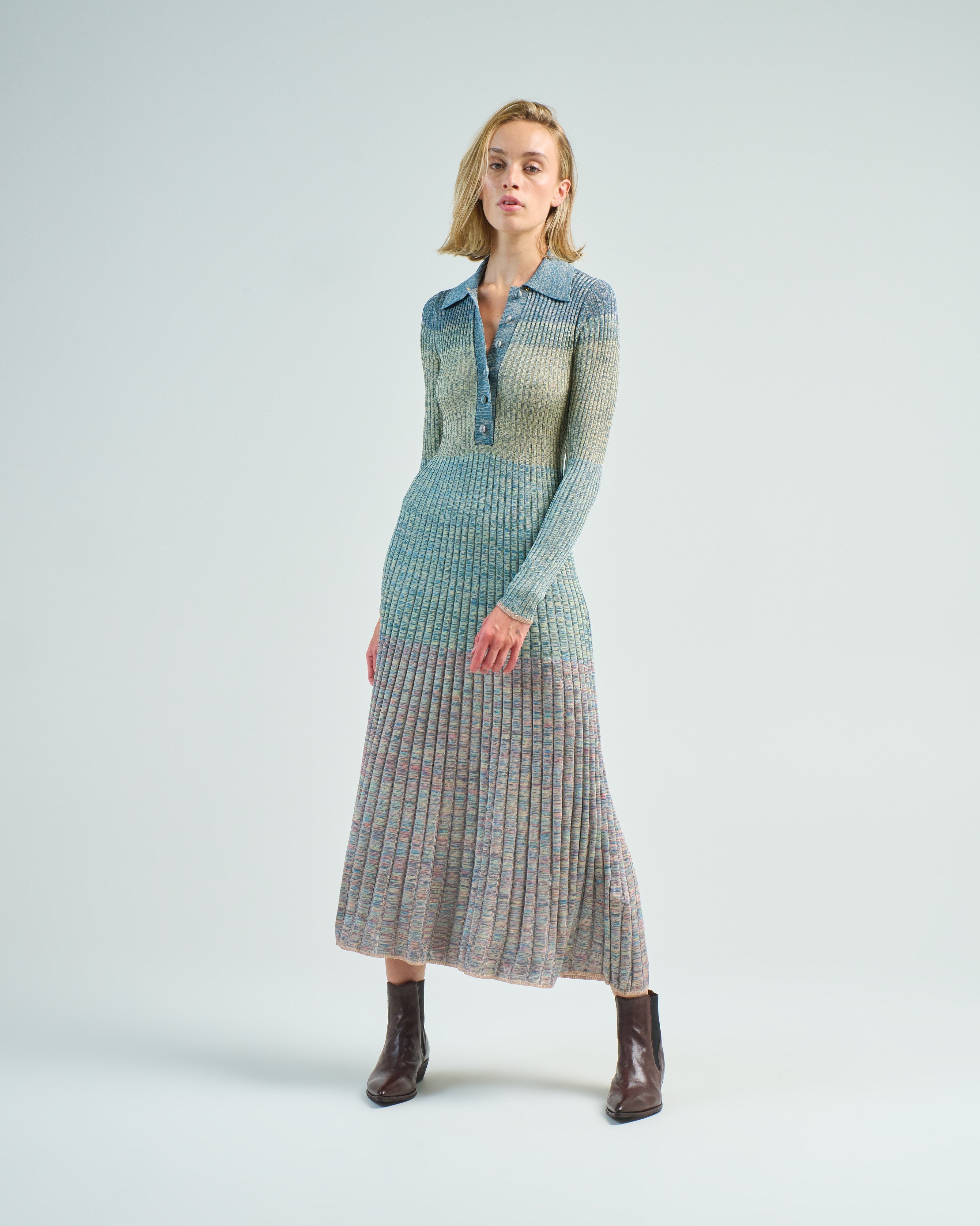 Zimmermann Story 1 Mouline Polo Midi Teal Multi