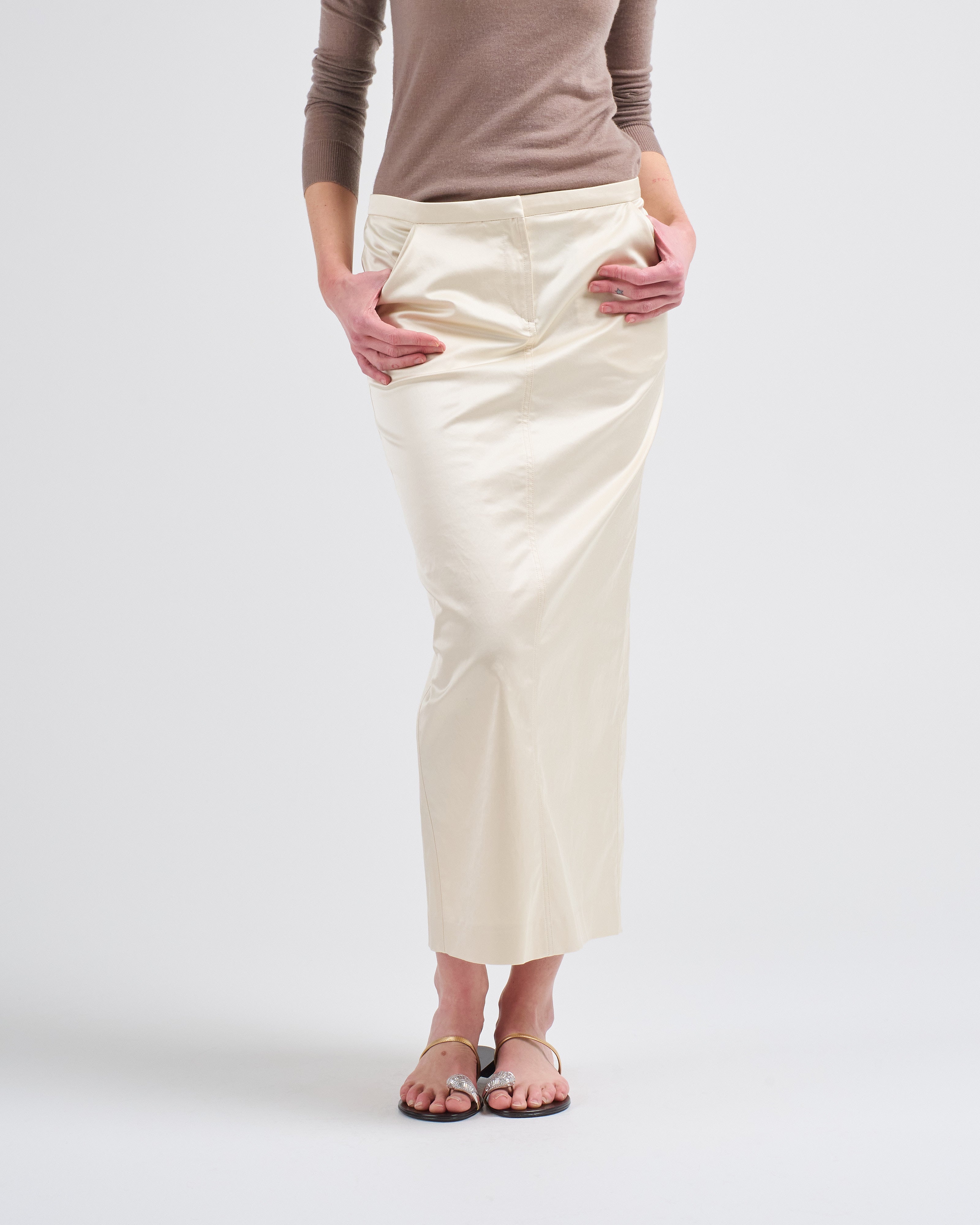 Toteme Straight Skirt Ecru