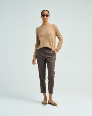 stretch cashmere and wool pant