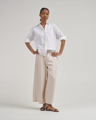 stretch cotton light satin shirt