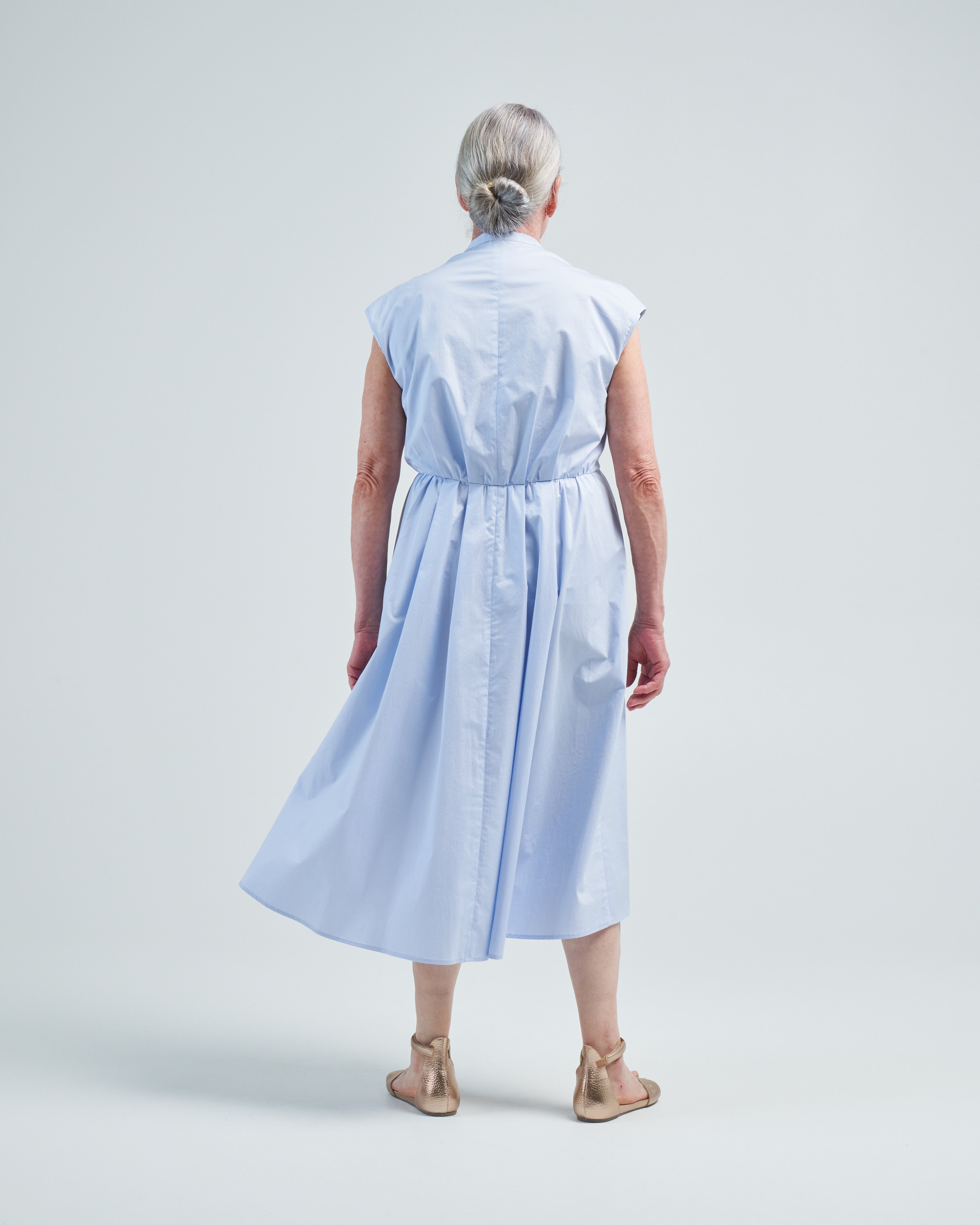 Peserico Stretch Cotton Midi Dress Cornflower
