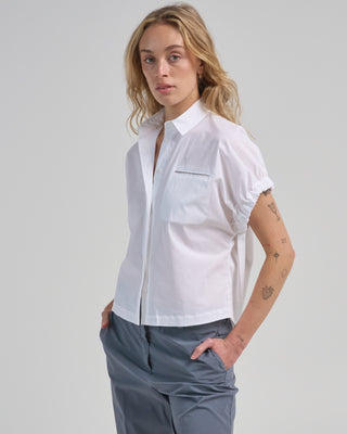 stretch cotton poplin short sleeve shirt
