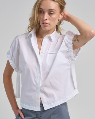 stretch cotton poplin short sleeve shirt