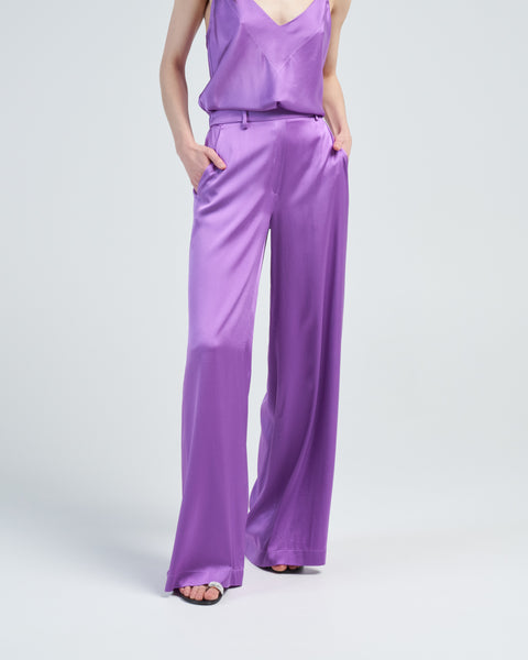 Forte Forte Stretch Silk Satin Wide Pants Cocktail