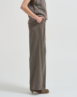 stretch wool blend micro pattern flannel pant