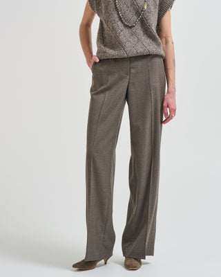 stretch wool blend micro pattern flannel pant