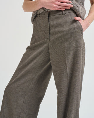 stretch wool blend micro pattern flannel pant