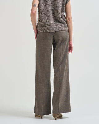 stretch wool blend micro pattern flannel pant