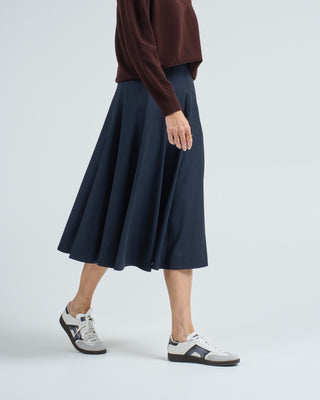 stretch wool flare skirt