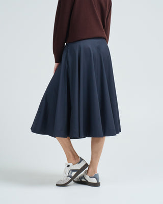 stretch wool flare skirt