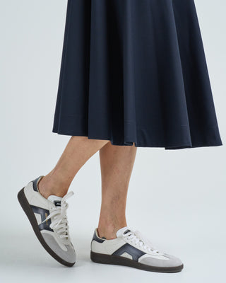 stretch wool flare skirt