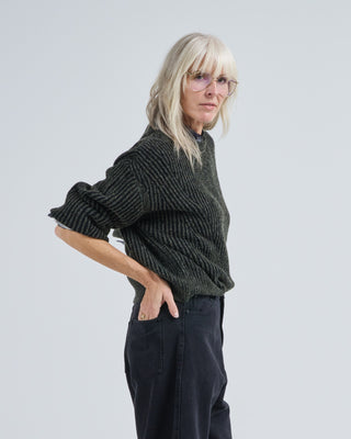 stripe poet sleeve sweater