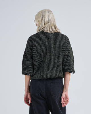 stripe poet sleeve sweater